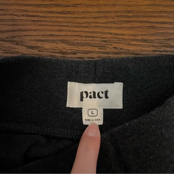 Pact Charcoal Knit Pants Size Large Organic Cotton Sweats Soft Comfy Sustainable - Picture 7 of 12